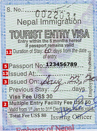 Nepal offers Visa on Arrival . nepali visa